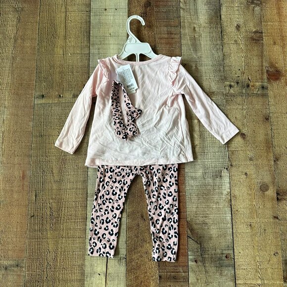 Crown and Ivy Baby Size 12M Cat Long Sleeve Shirt with Ruffle Leggings Headband - Picture 5 of 8